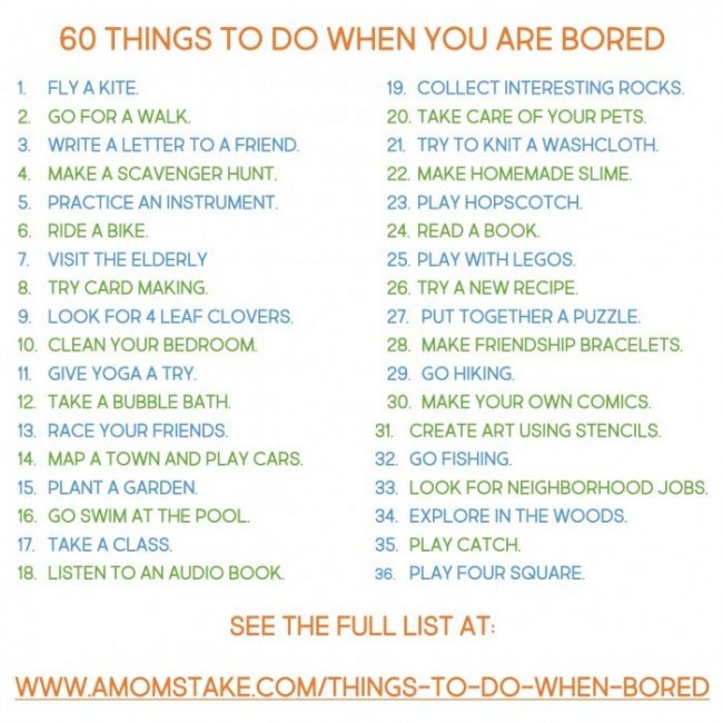 Things to do when bored at home